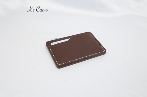 ヌメ革 シンプルカード入れ（ダークブラウン色）【送料無料】 2枚目の画像