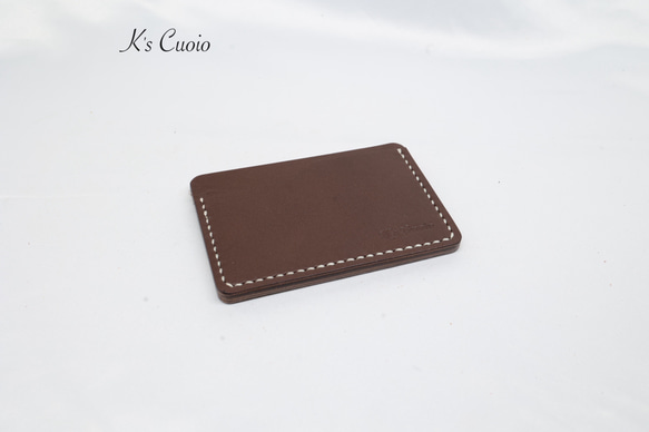 ヌメ革 シンプルカード入れ（ダークブラウン色）【送料無料】 4枚目の画像