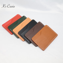 ヌメ革 シンプルカード入れ（ダークブラウン色）【送料無料】 14枚目の画像