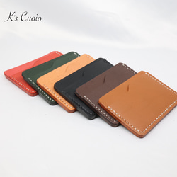 ヌメ革 シンプルカード入れ（ダークブラウン色）【送料無料】 13枚目の画像