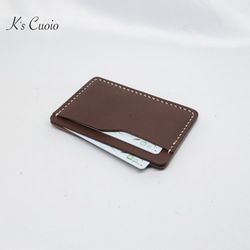 ヌメ革 シンプルカード入れ（ダークブラウン色）【送料無料】 8枚目の画像