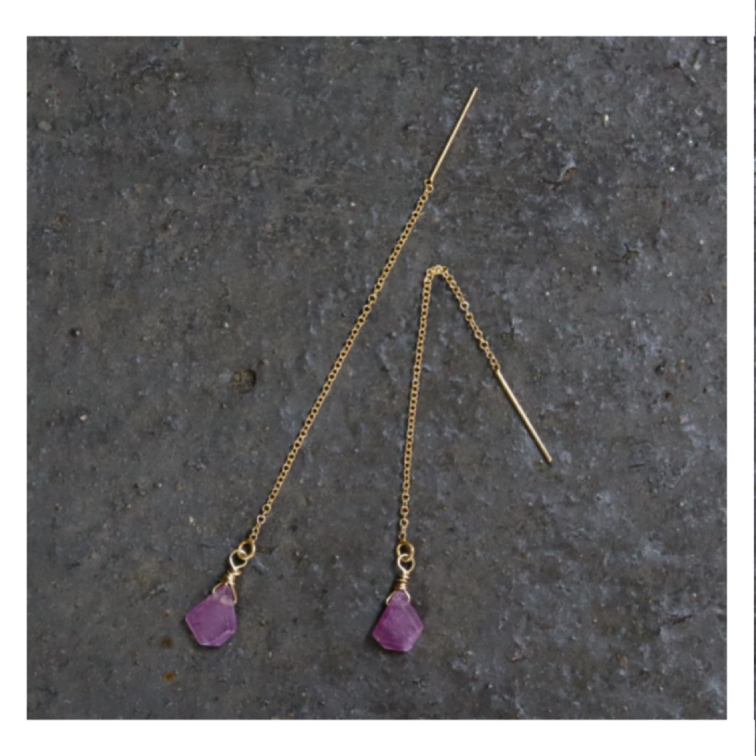 【14kgf】ルビー　アメリカンピアス