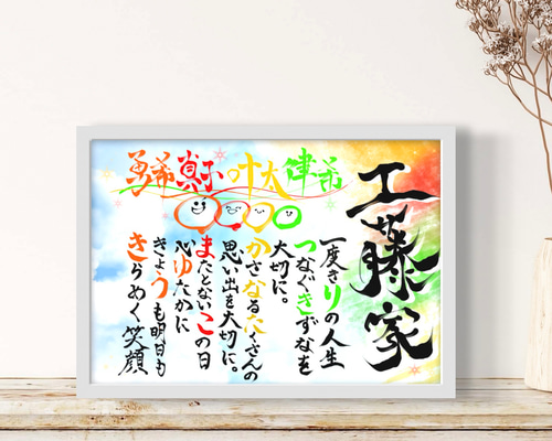 家族ポエム オーダーメイド ハンドメイド　ネームインポエム　インテリア 174f212cbf3da2146f991a71f3d127