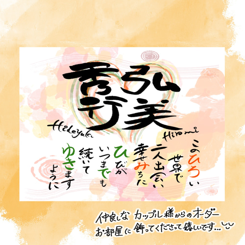 家族の名前で作る 家族名前ポエム ネームポエム 書道 命名書道家