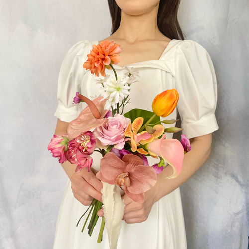 ウェディングブーケ ブートニア セット 造花 結婚式 ブライダル 前撮り