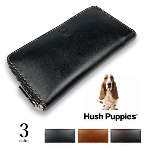 全3色 Hush Puppies ハッシュパピー リアルレザー バイカラー ラウンド