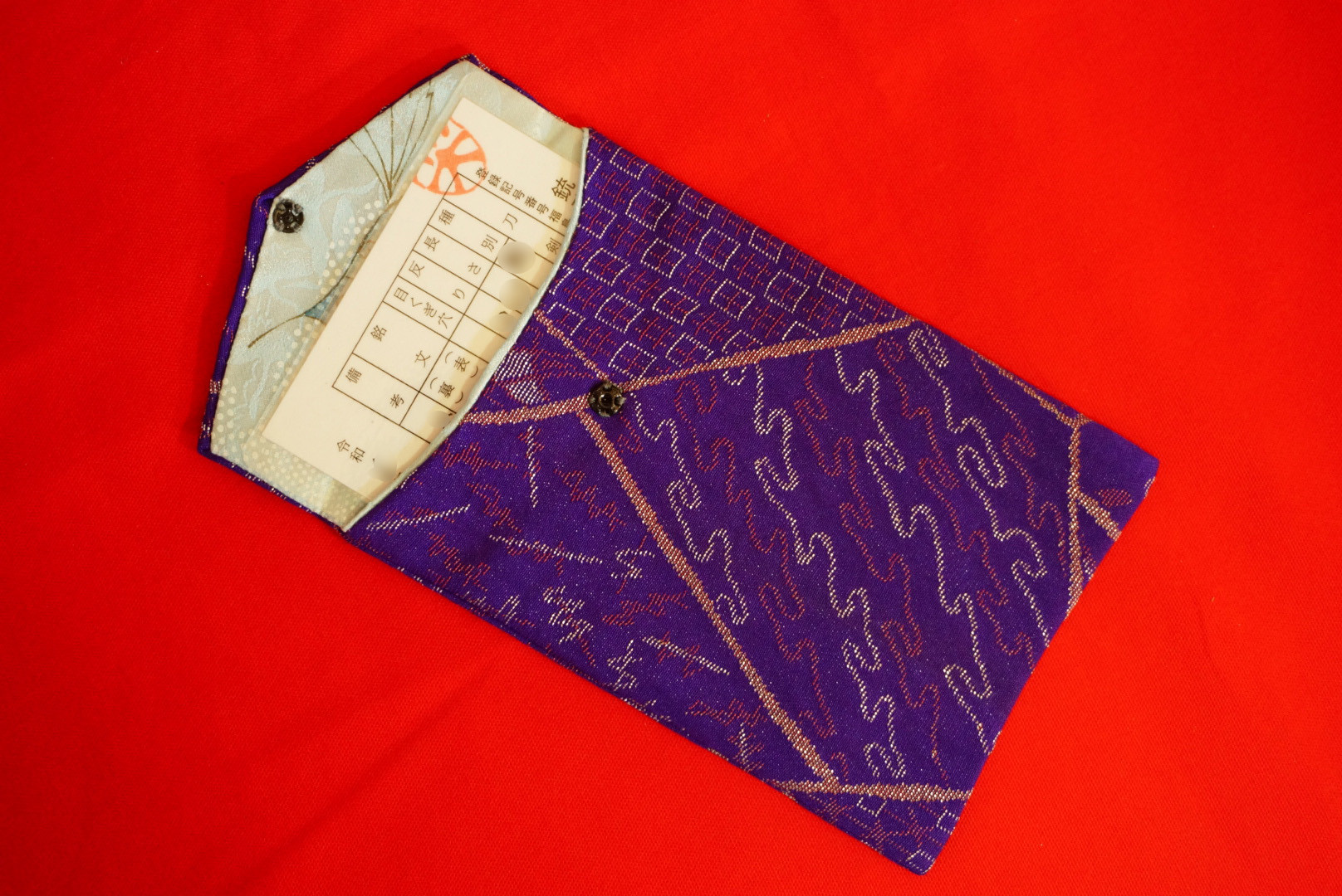 【刀工・藤原宗永監修】完全オリジナルの登録証袋付き・刀袋（取り外し可能）／太刀・刀用