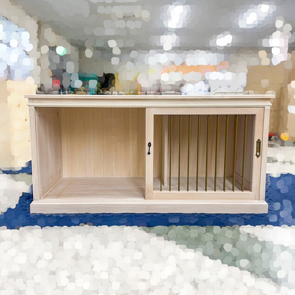 おしゃれな木製ドッグケージ かわいいドックハウス インテリア室内用犬小屋 大型犬 アンティーク調 オーダーメイド家具 