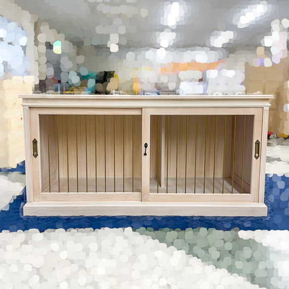 おしゃれな木製ドッグケージ かわいいドックハウス インテリア室内用犬小屋 大型犬 アンティーク調 オーダーメイド家具 