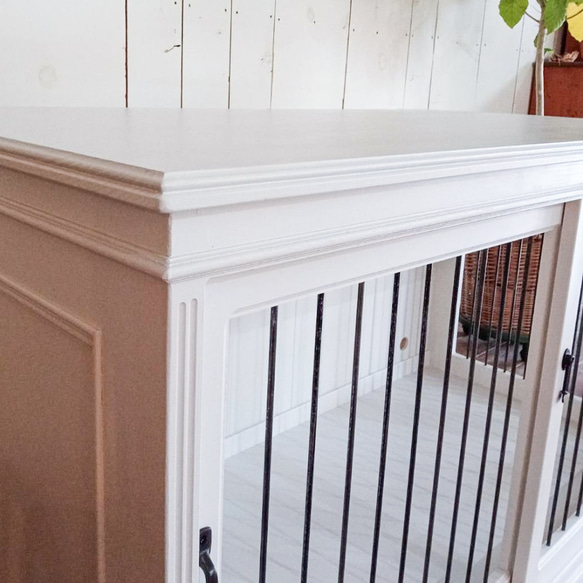 おしゃれな木製ドッグケージ かわいいドックハウス インテリア室内用犬小屋 大型犬 アンティーク調 オーダーメイド家具 