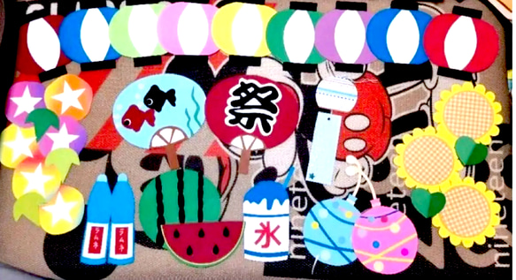 大きめ夏祭り27点セット 壁面飾り 型紙 桃🍑 通販 17790775｜Creema  