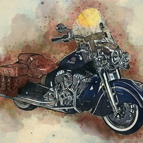 真作　原画　オリジナル　油絵風 クラシックスタイル デジタルアート 男前】あなたの愛車（車・バイク）デジタルアート作成いたします