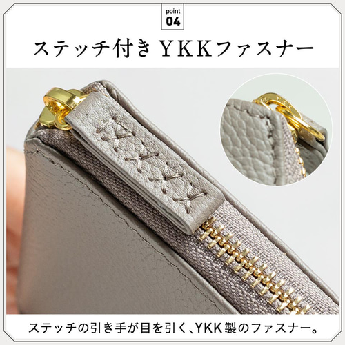 牛革 シュリンクレザー YKKラウンドファスナー ボックス型小銭入れ 二
