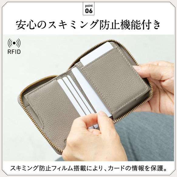 牛革 シュリンクレザー YKKラウンドファスナー ボックス型小銭入れ 二つ折り財布 【送料無料】（cs-20） 17枚目の画像