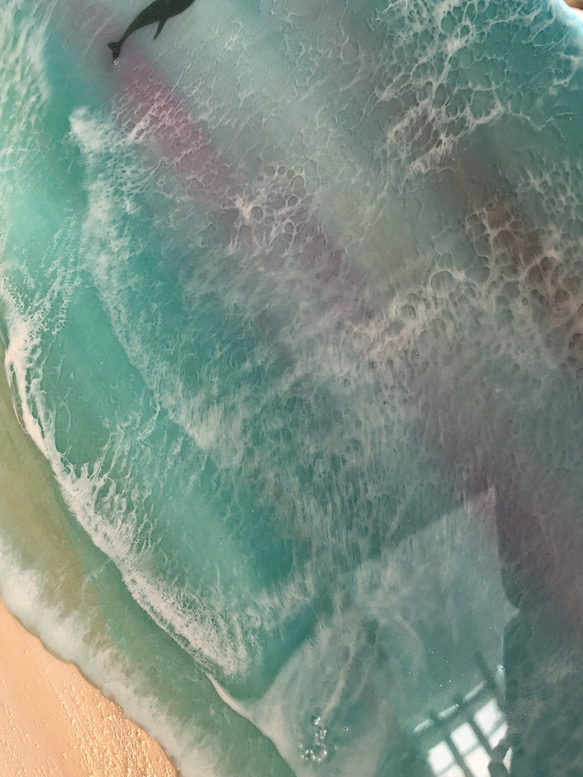 レジンアート　 C-26　海の波が宿る美しいアートをご紹介　ホエール　オーシャンアート 