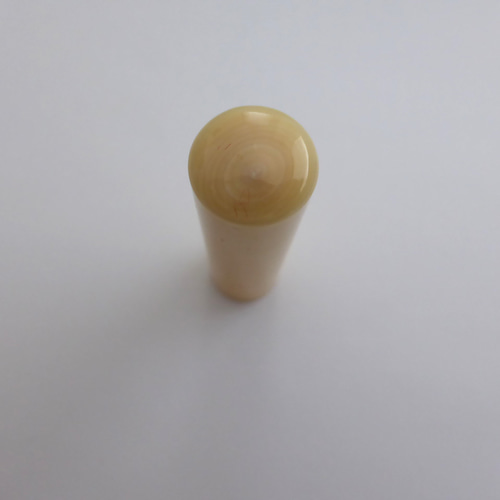 マッコウ鯨歯 芯持ち印材 φ12.23×45.13㎜ 牛皮ケース付 はんこ