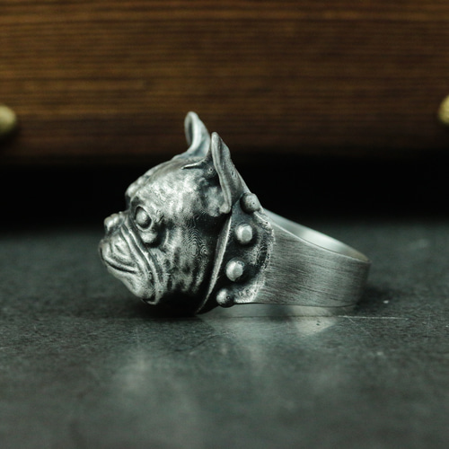 ブルドッグ シルバー925リング ペットドッグリング ペットジュエリー