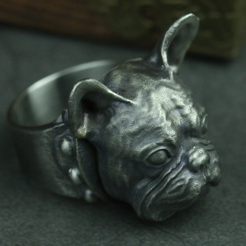 ブルドッグ シルバー925リング ペットドッグリング ペットジュエリー