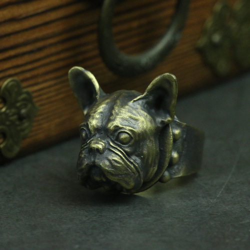 ブルドッグ シルバー925リング ペットドッグリング ペットジュエリー