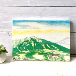 ご依頼品2点、風景画、アクリル画、原画 　　「朝日を浴びる富士山と茶畑」他 山の絵『白山からの朝』キャンバス プリント 山 登山 朝日 絵 絵画