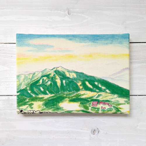 白山清晨》帆布畫登山日出水彩風水風景畫放鬆牆飾畫Ryu art shop /癒し