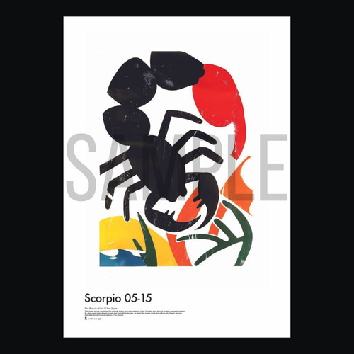 12星座ポスター第2弾】蠍座 誕生日入りオリジナルポスター イラスト g8