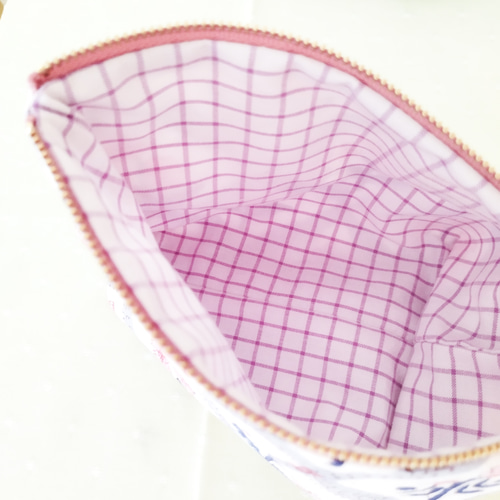 あい お花モチーフ巾着ポーチ・ファスナーポーチ あい お花モチーフ巾着ポーチ・ファスナーポーチ あい お花モチーフ