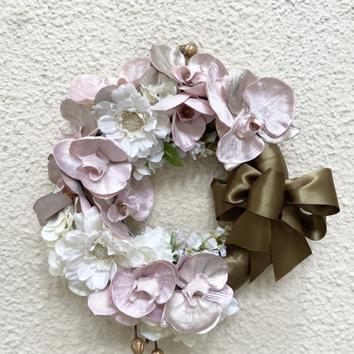 ♡color選べます♡リボンリースの花時計版　お祝いやお洒落なリビングにも◎ ♡color選べます♡【リボンリースの花時計版】お祝いやお洒落な