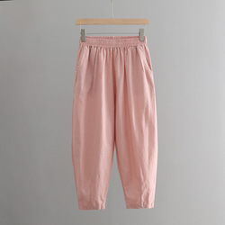 亞麻7分丈ロングパンツ コットン製テーパードパンツ #K-9 20枚目の画像