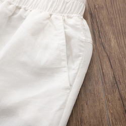 亞麻7分丈ロングパンツ コットン製テーパードパンツ #K-9 12枚目の画像