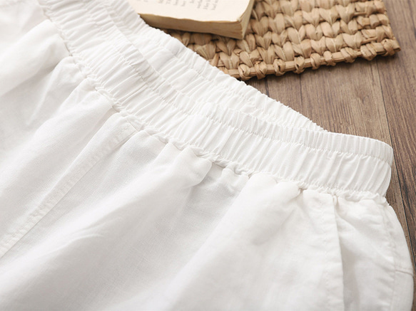 亞麻7分丈ロングパンツ コットン製テーパードパンツ #K-9 11枚目の画像