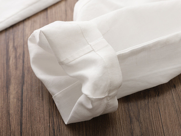 亞麻7分丈ロングパンツ コットン製テーパードパンツ #K-9 14枚目の画像