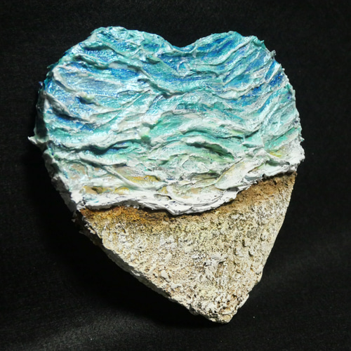 油絵 油彩 油彩画 絵画 絵 円形【ハートの海】 絵画 HR 通販