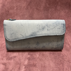 一枚革 最高級藍染めクロコダイル長財布 デニムのよう ワニ革 鰐革 長