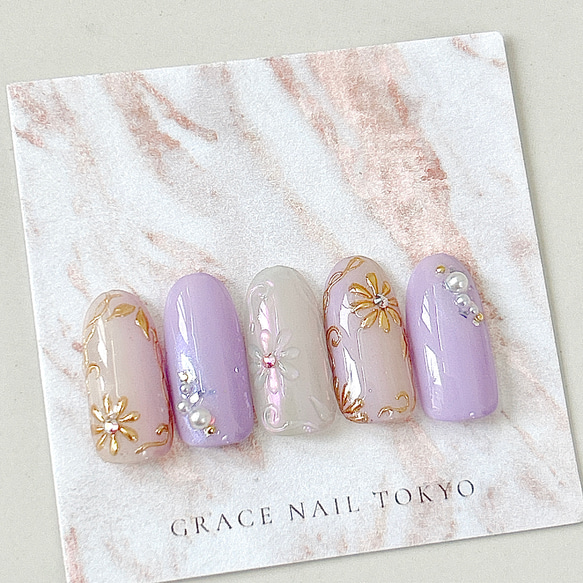 販売休止中→9月再開予定です♡】美人Luxuryネイルチップ【セレブ  