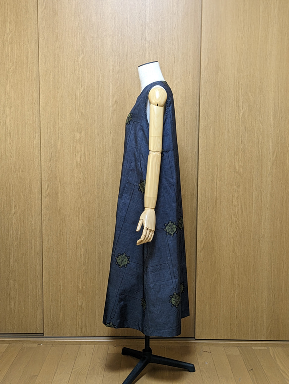 SOLD　着物リメイク　ワンピース　大島紬　M〜L 