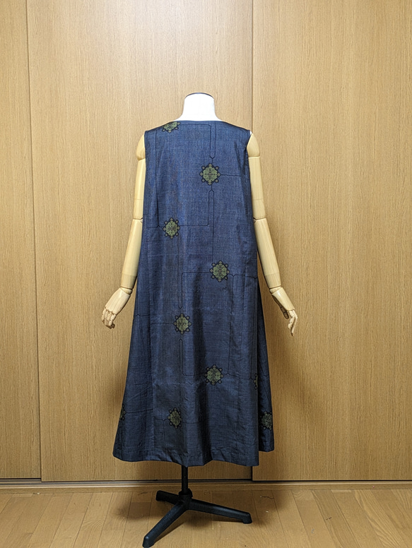 SOLD　着物リメイク　ワンピース　大島紬　M〜L 