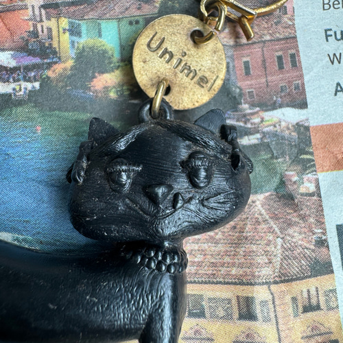 フランス 1960年頃 Unimel ネコのフレンチキーホルダー ヴィンテージ