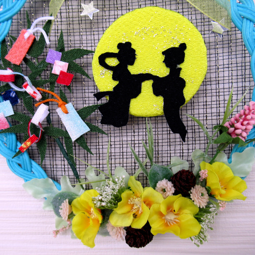 七夕 折り紙ハンドメイド 折り紙リース 幼稚園 保育園 介護施設