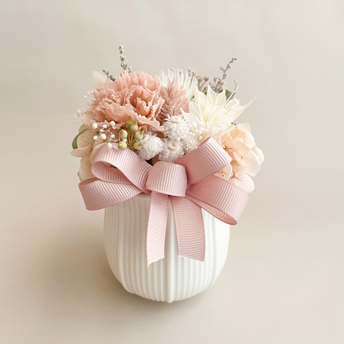 お供えアレンジ】小花の優しいのプリザーブドフラワーアレンジ