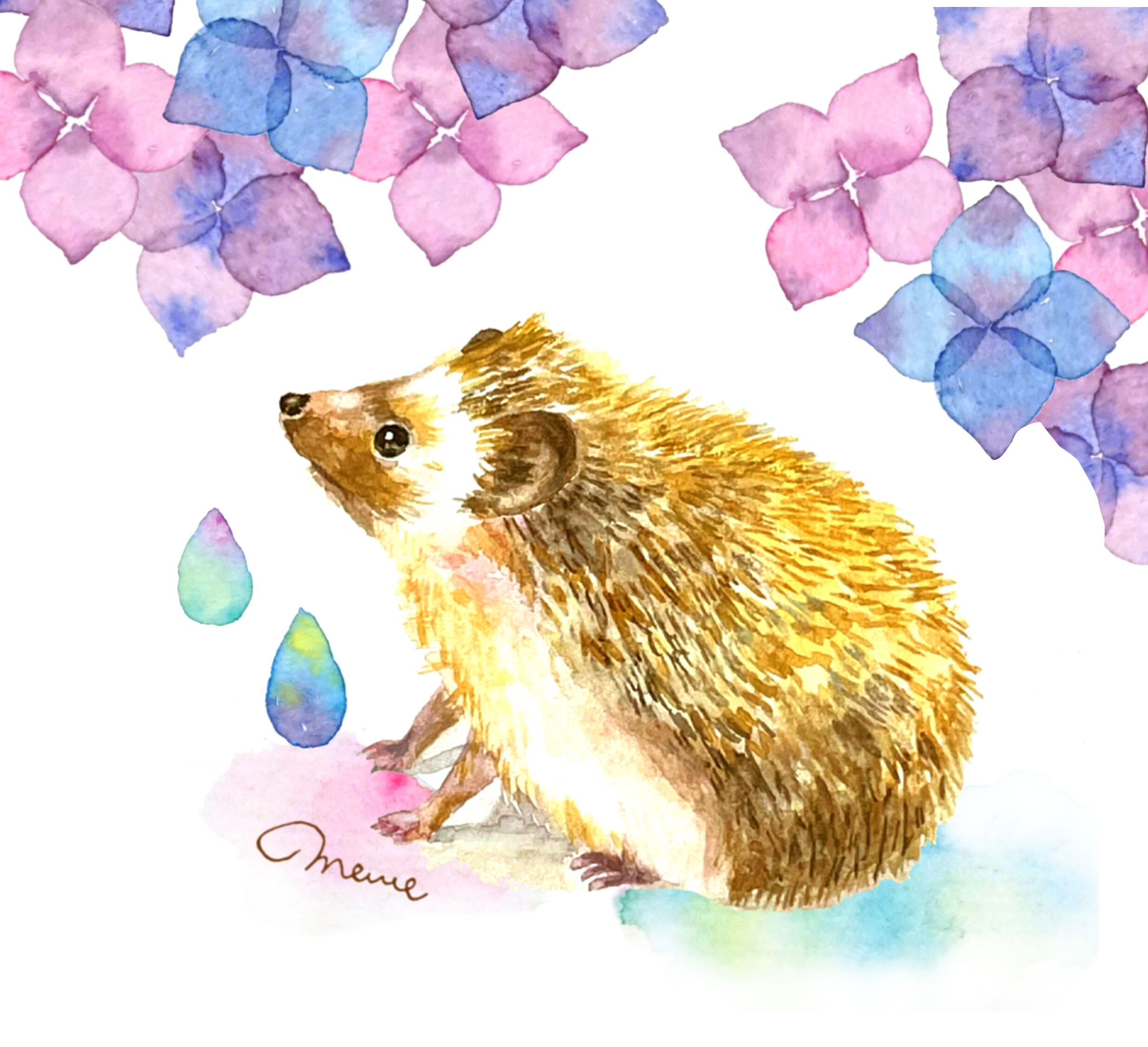 いろどりちゃん の水彩画原画額入り