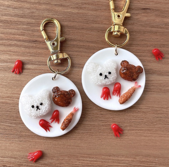 白くまカフェ】くまバーグのまんぷくランチプレート キーホルダー