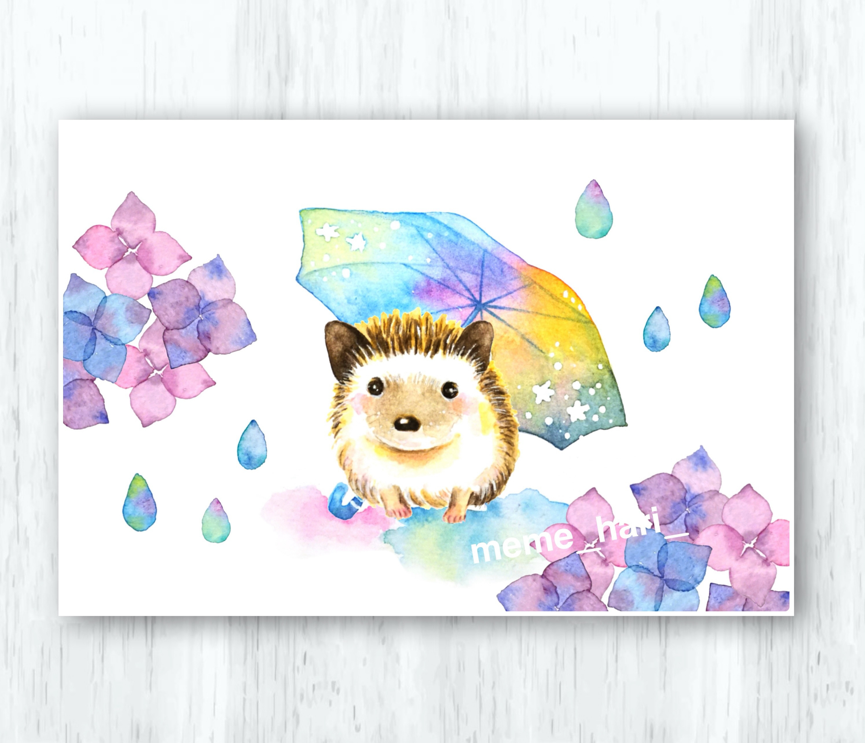 風とハミングする綿毛　(sizeポストカード)水彩画　原画 風とハミングする綿毛 (sizeポストカード)水彩画 原画 風と