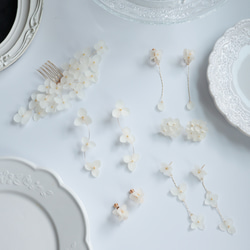 強度○　本物の紫陽花のピアス　イヤリング　ウェディングや贈り物ギフトにも　N115 4枚目の画像