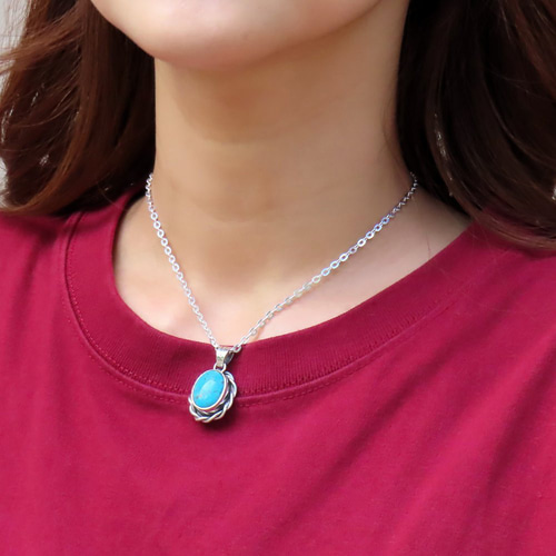 ネックレスターコイズ、天然石 12mm、重约57.5g ネックレス ターコイズ