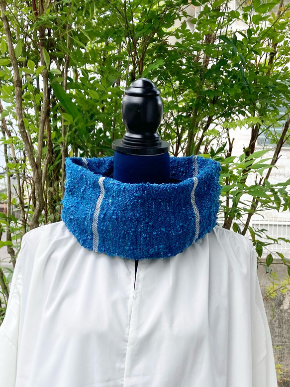 新品☆うさとの服 巻スカート ストール コットン/ インディゴ草木染め