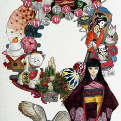 半額SALE！水彩画原画【レトロなくちなし 01】 絵画 atelier