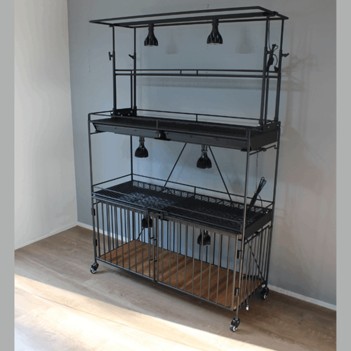 水受けトレーが付く植物棚 扉&格子タイプ 植物育成 棚・シェルフ