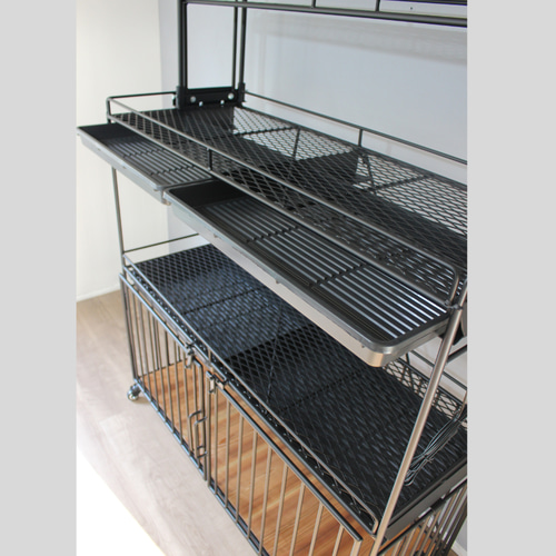 水受けトレーが付く植物棚 扉&格子タイプ 植物育成 棚・シェルフ