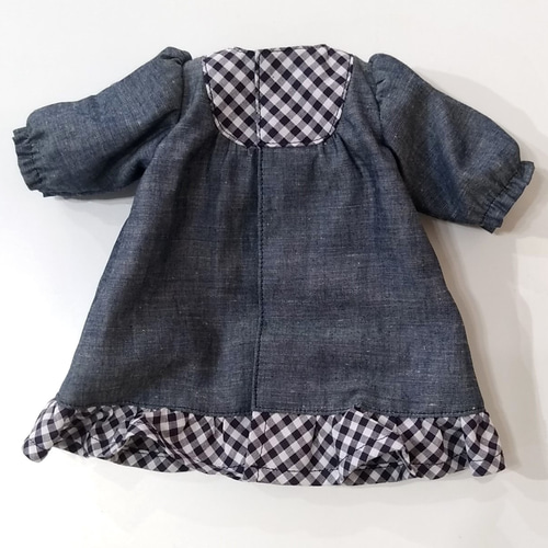 はなちゃん　ワンピース服パンツセット(158) ハナ．ちゃんの着せ替え服、ワンピースセット-ギンガム紺